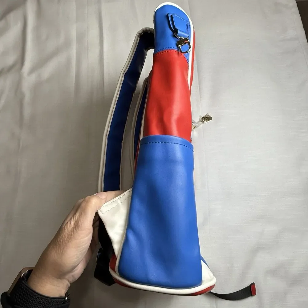 Tote & Carry Buffalo Fridge Red White And Blue Vegan Leather Large Backpack